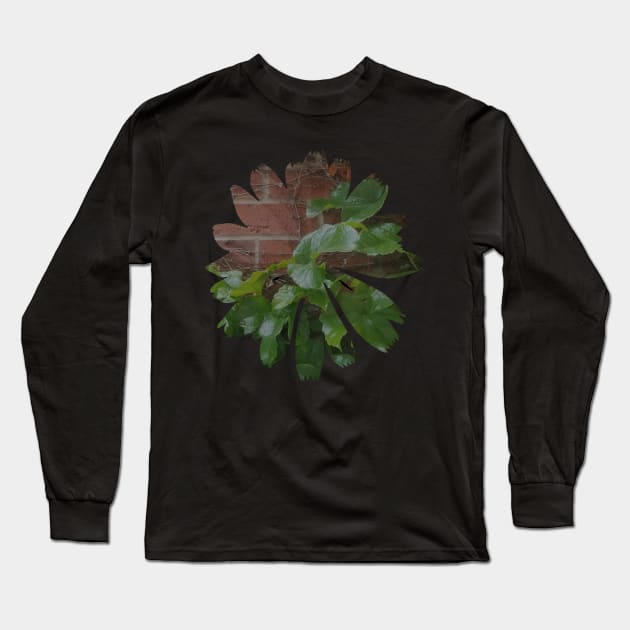 Brick Ivy Flower Long Sleeve T-Shirt by Geomhectic